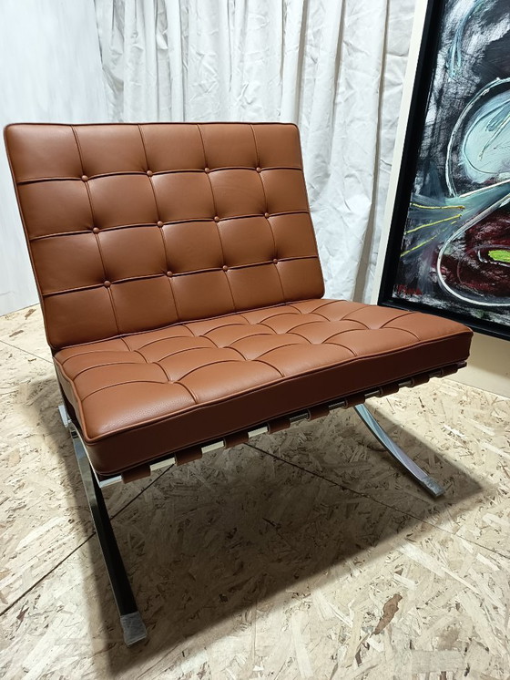 Image 1 of Sillones KNOLL Studio Barcelona (NUEVA Serie 2026) en piel natural (color coñac)