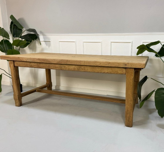 Image 1 of Table de ferme, table de domestique, table de taverne, table ancienne, bois d'orme