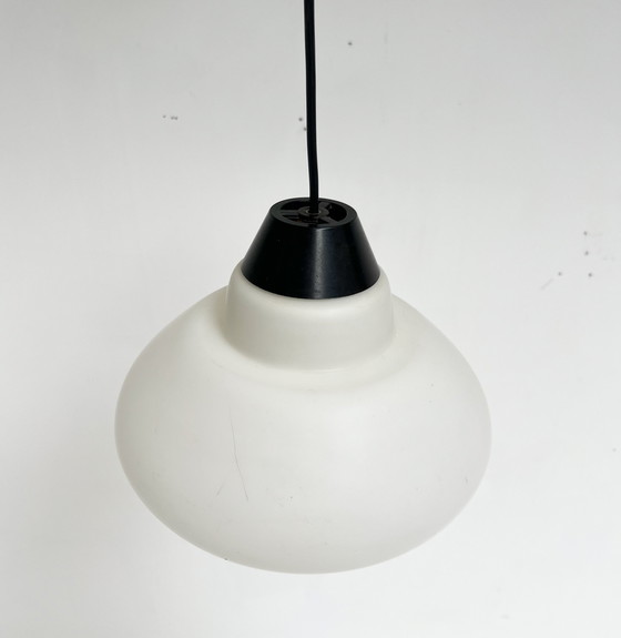 Image 1 of Round Opal Glass Ceiling Lamp by Philips, 1950's