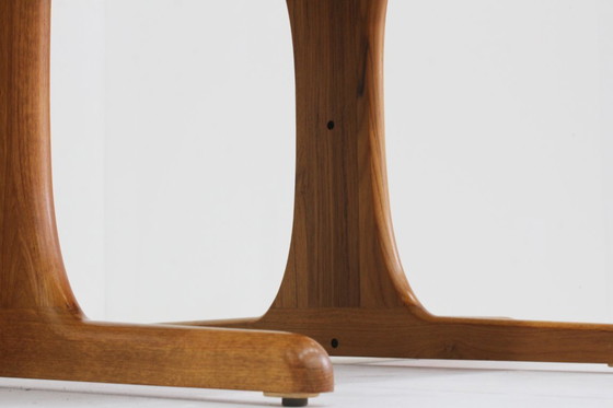 Image 1 of Vintage Danish round extendable dining table solid teak