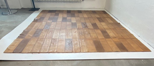 De Sede Patchwork Leren Vloerkleed Bruin Jaren 70 – vloerkleden en tapijten, Leather
