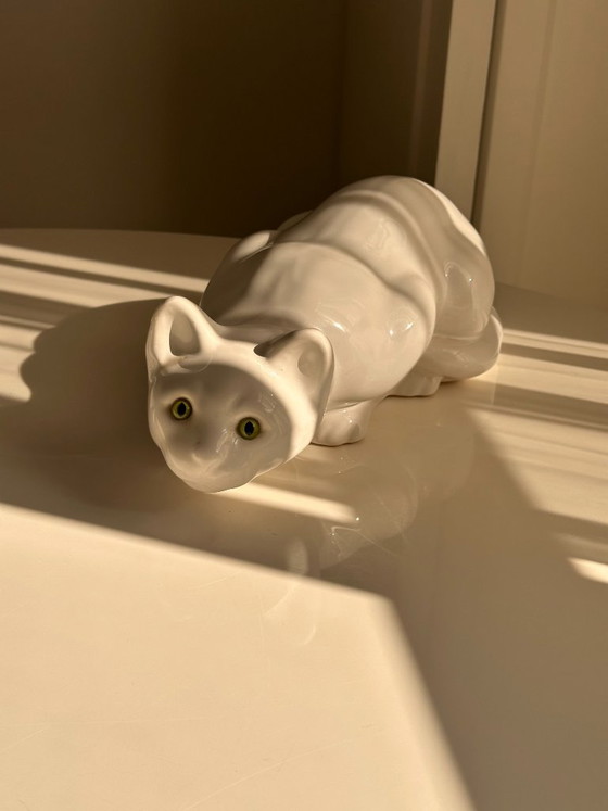 Vintage Italian Lying Cat Figurine 80s – Decorative Objects, Ceramic, Porcelain (photo 2 of 5)