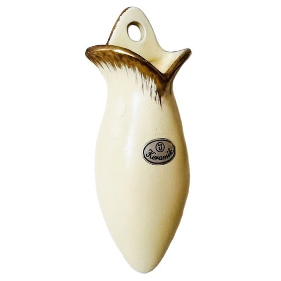 Image 1 of Vaso da parete in ceramica vintage, crema, Ü Keramik, anni '60