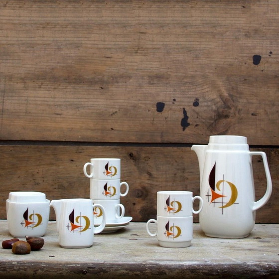 Image 1 of Vintage Bavarian Coffee Set from Schirnding Bavaria, 1950s, Set of 27