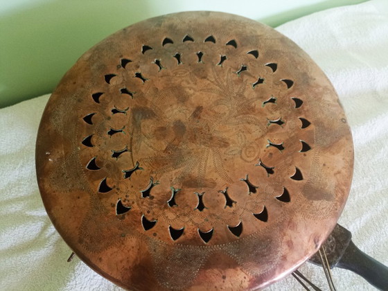 Image 1 of antico scaldaletto in rame del 1800 circa