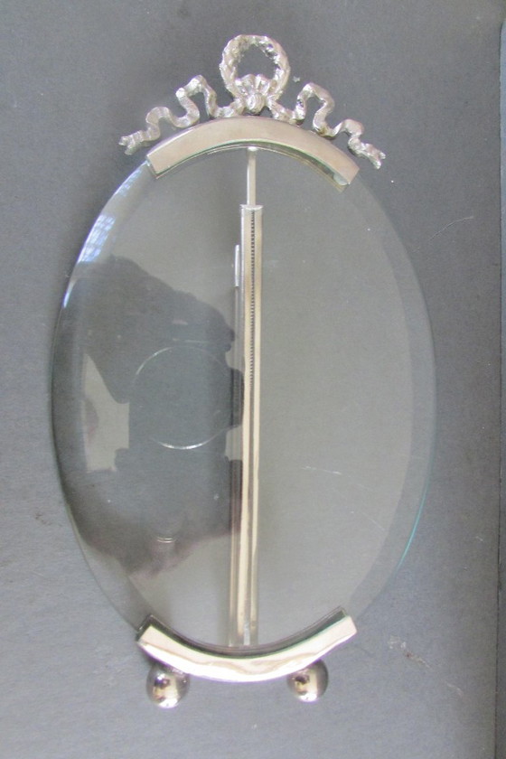 Oval Photo frame Antique (Louis XVI style), Glass, Metal, Silver, Klassiek (photo 5 of 8)