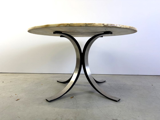 Vintage round marble dining table model T69 by Osvaldo Borsani for Tecno, 1970s, Anonima Castelli (photo 10 of 13)