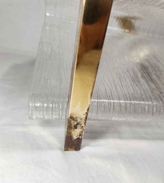 Image 1 of Methacrylate and brass magazine rack. Spain, 1980s.