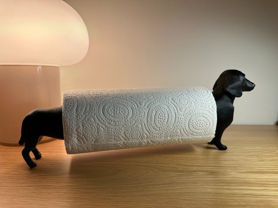 Image 1 of Dachshund Paper Towel Holder | Black