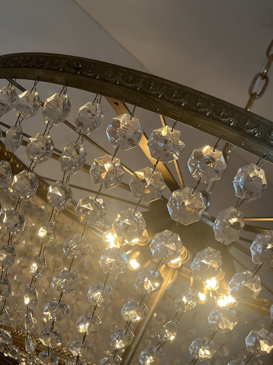 Image 1 of Grote XXL Design Cristalstrass kristallen kroonluchter hanglamp brons frame 