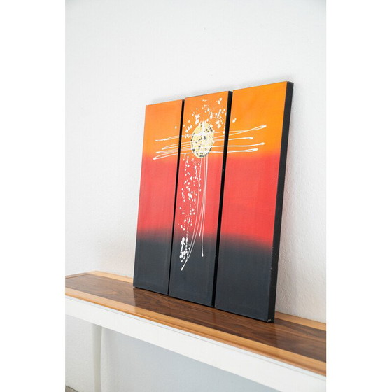 Image 1 of Cuadro tríptico abstracto vintage, 2000