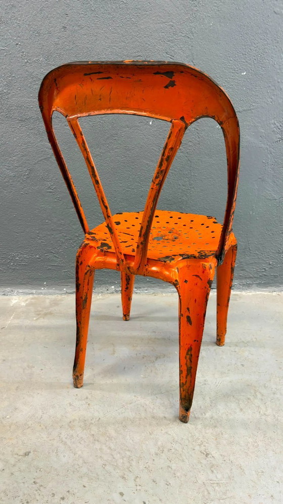 Image 1 of Set aus 6 industriellen Esszimmerstühlen aus Metall von Joseph Mathieu, lackierter Stahl, 1920er Jahre, Frankreich