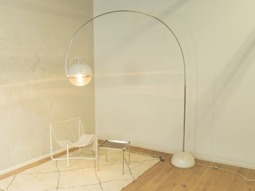 1960er FOCUS Bogenlampe, Fabio Lenci, Guzzini, Vintage