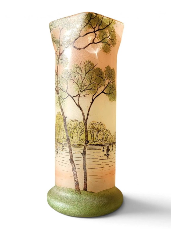 Enamelled glass vase Legras – Crystal, Art Deco (photo 2 of 9)