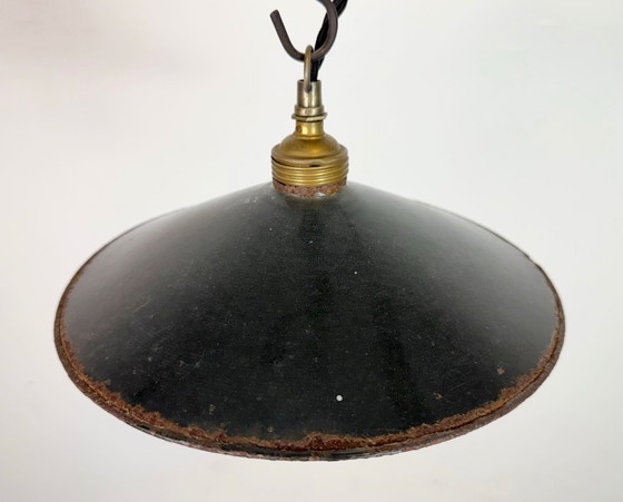 Image 1 of Industrielle schwarze Emaille-Lampe, 1930er Jahre