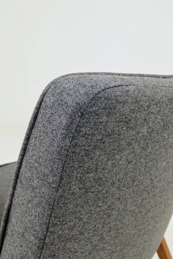 Image 1 of Poltrona di design moderno di metà secolo in lana naturale color antracite