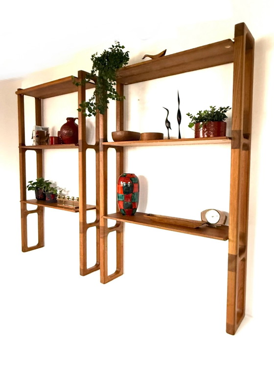 Sistema a parete vintage in teak, Dyrlund anni '80, Armadi a muro, Legno, Marrone (foto 3 di 15)