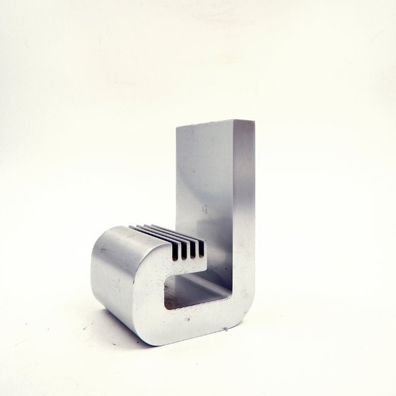 Image 1 of Pot à crayons et à lettres moderniste vintage en aluminium par Pierre Vandel, années 1970