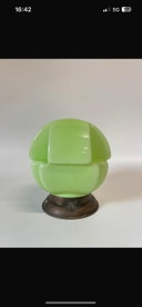 Fraai gevormde vintage antieke groene lamp plafonnière dertiger jaren