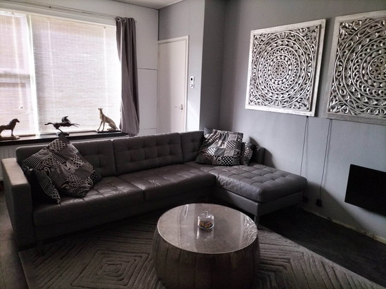 Image 1 of Ikea Landskrona 4-Seater Sofa With Chaise Longue And Grain Leather