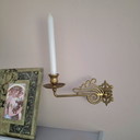 Ensemble de chandeliers muraux antiques Art Nouveau en laiton, en forme de piano.