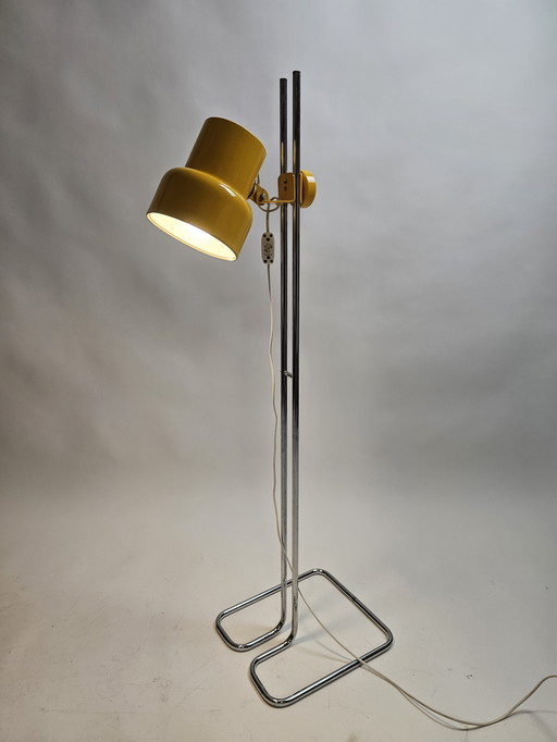 Yellow adjustable floor lamp by Börje Claes for Ikea 1970s rare model