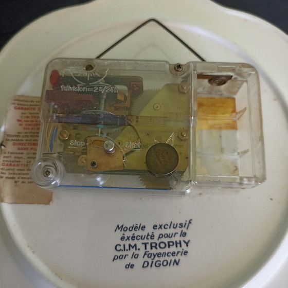 Image 1 of Horloge murale Vintage Trophy (ATO) – Céramique Digoin – 1972 (Ensemble complet !)