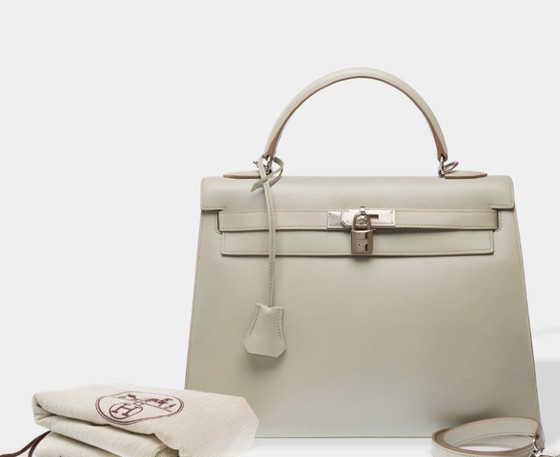 Image 1 of Borsa HERMES Kelly 32 in cuoio grigio - 103303