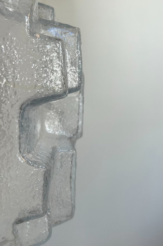 Image 1 of Lámpara de pared en vidrio burbuja, moldeado y prensado, Francia 1960