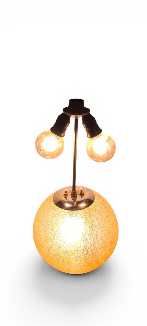 Image 1 of S. Reich & Co Krásno Vintage Art Deco Glass Table Lamp Bohemian Czech Amber Lighting