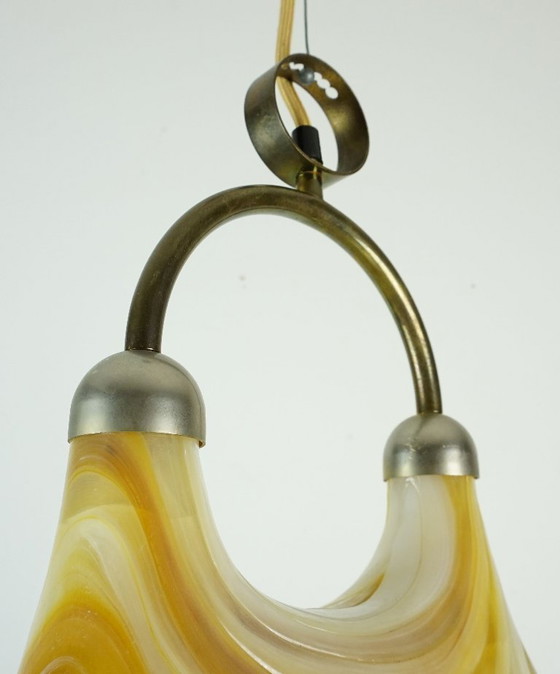 Image 1 of large cosack vintage PENDANT LAMP acrylic and metal 1970s space age hanging lamp
