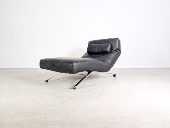 Image 1 of Originele Niels Eilersen fauteuil Jens Juul lounger leer zwart 1980