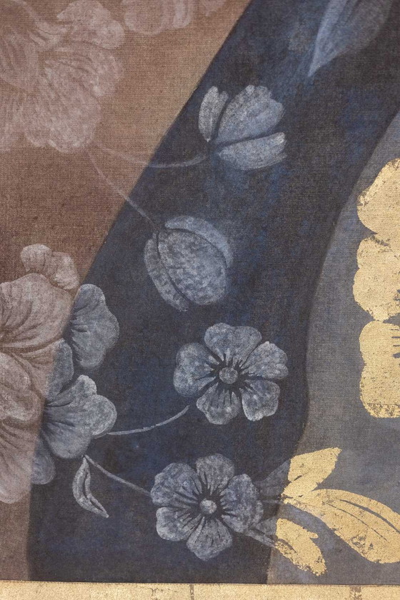 Image 1 of Lienzo pintado que representa un retrato de estilo renacentista italiano