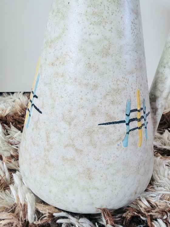 Vaso in ceramica vintage della Germania Ovest con manico, decoro grafico, 38 cm, Scheurich W-Germany, Vasi (foto 3 di 14)