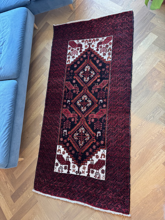 Image 1 of Tapis persan vintage noué à la main 200x100cm