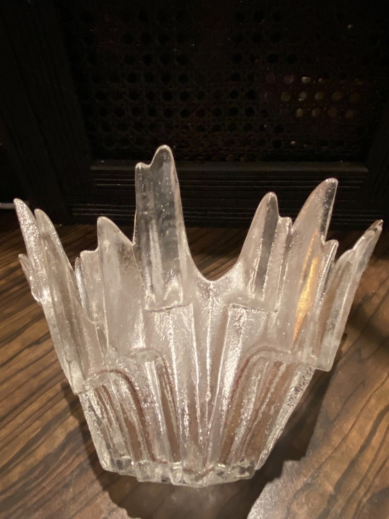 Image 1 of Tauno Wirkkala glas waxinelichthouder Humppila Revontulet 