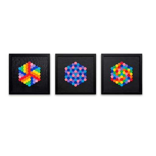 Frammenti di caleidoscopio (set di 3 - Decorazione da parete)