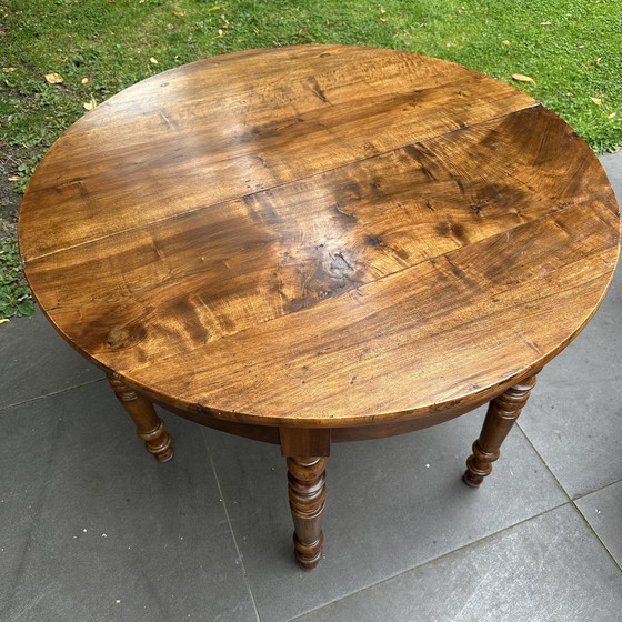 Image 1 of Table à abattant en noyer anglais - vers 1900