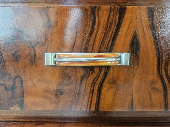 Image 1 of Exclusive 1940s Art Decò sideboard in walnut burl with mirror