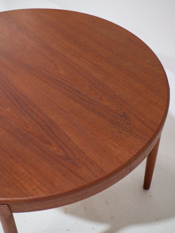 Image 1 of Uitschuifbare ronde eettafel teak Deens vintage jaren '60