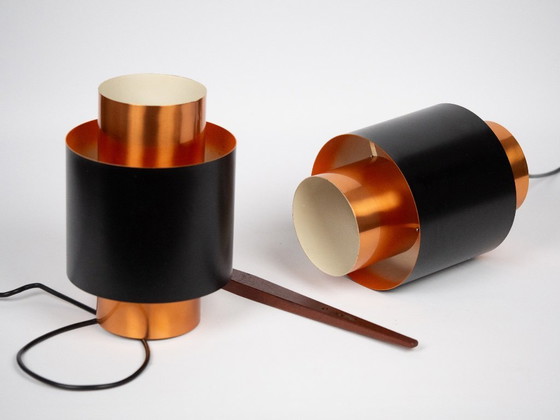 Image 1 of Coppia di 2 lampade a sospensione vintage danesi Tunika di Jo Hammerborg, Fog og Morup, 1963