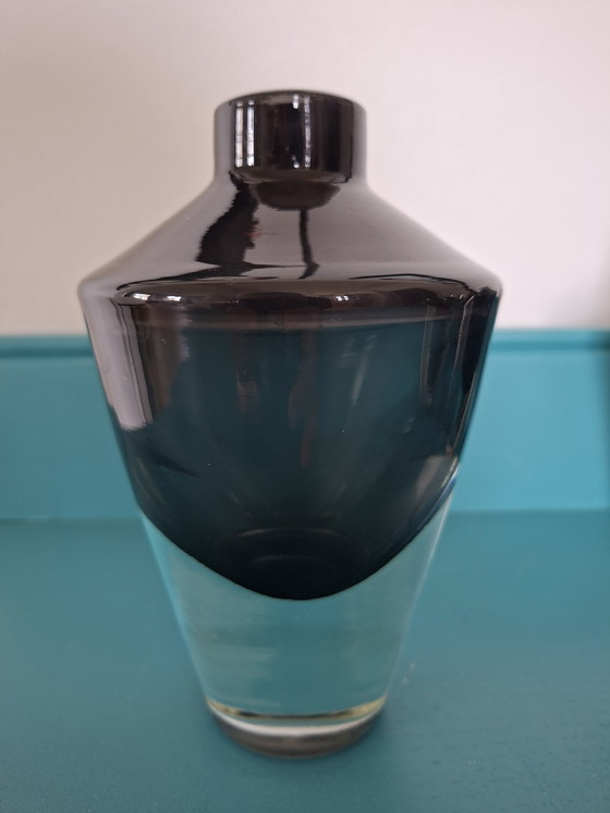 Image 1 of Set of 3 mouth-blown vases - model Gheata - smoke