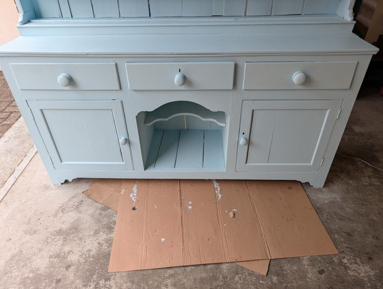 Restyled Antique English Tin Cabinet – Wood (photo 3 of 5)
