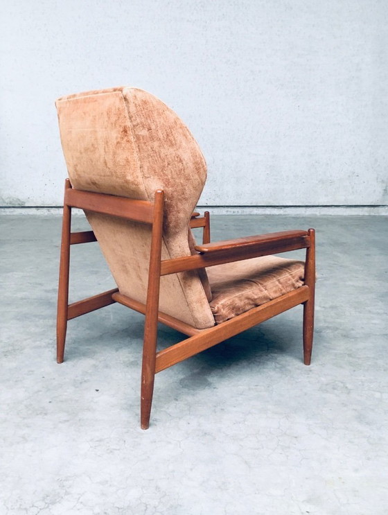 Image 1 of Set di poltrone con schienale ad ala in stile scandinavo di metà secolo, Danimarca, anni '60