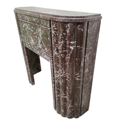 Image 1 of French Art Deco faux marble mantelpiece, circa 1920