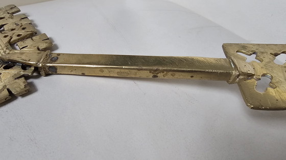 Image 1 of Authentic Ethiopian Coptic priest's hand cross (41 cm) – hand-forged brass