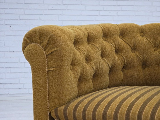 Image 1 of Dänischer Relaxsessel aus den 1950er Jahren, grüne Möbelwolle, Eschenholz.