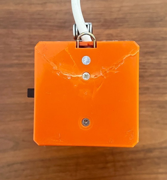 Image 1 of Mid-Century Modern High Intensity Pyramid Folding Lamp | Bright Orange, 1970s