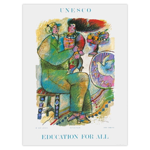 Théo TOBIASSE Expo - UNESCO-Poster „Bildung für alle“ 1986