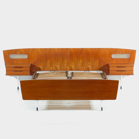 Image 1 of Letto matrimoniale vintage in teak con comodini, anni '60